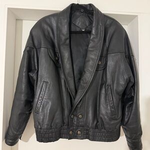VINTAGE leather bomber - XL
